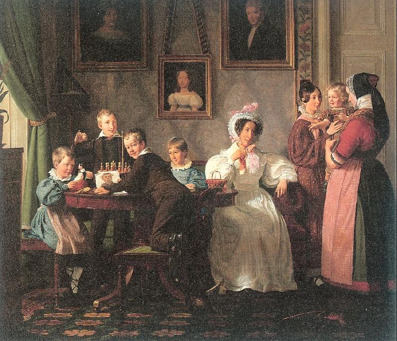 Marstrand, Wilhelm The Waagpetersen Family Spain oil painting art
